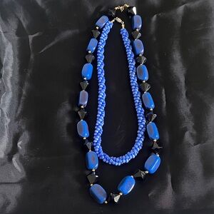 2- Vintage blue necklaces
